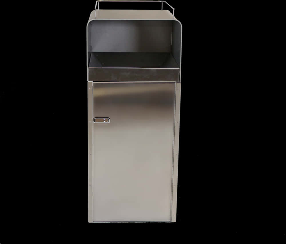 Modern Stainless Steel Trash Can PNG with transparent background