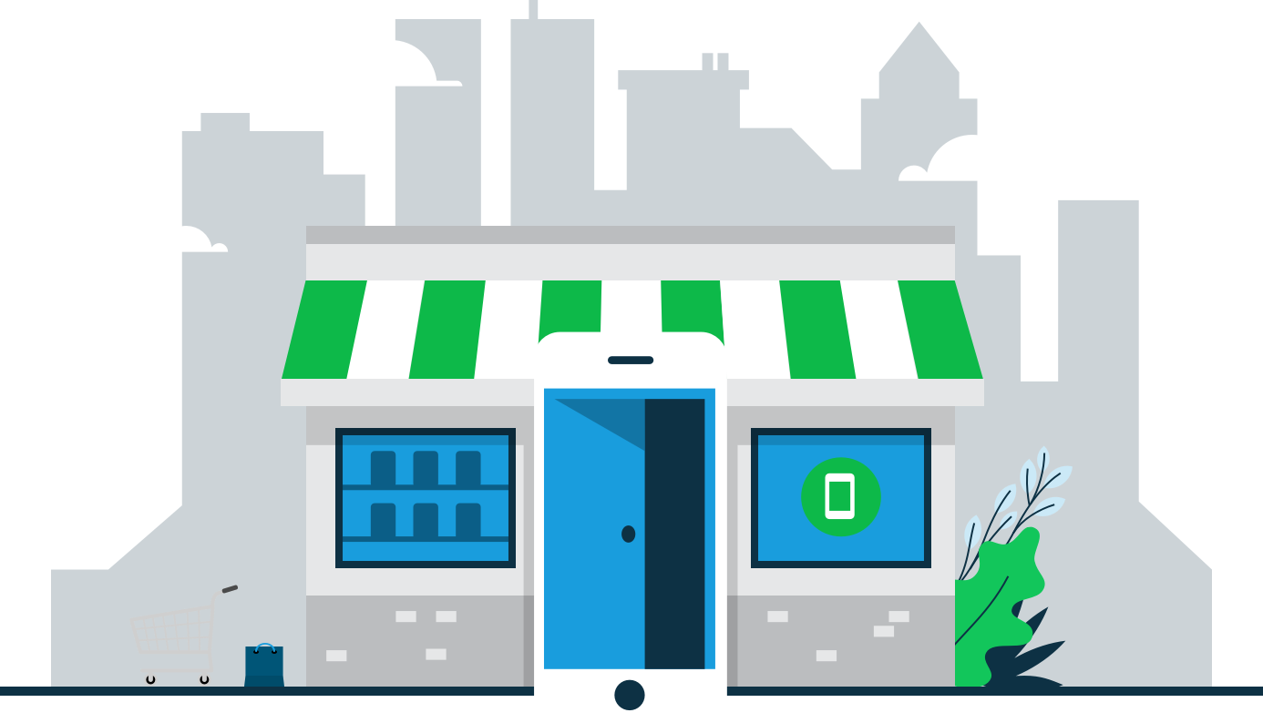 Modern Storefront Illustration PNG with transparent background