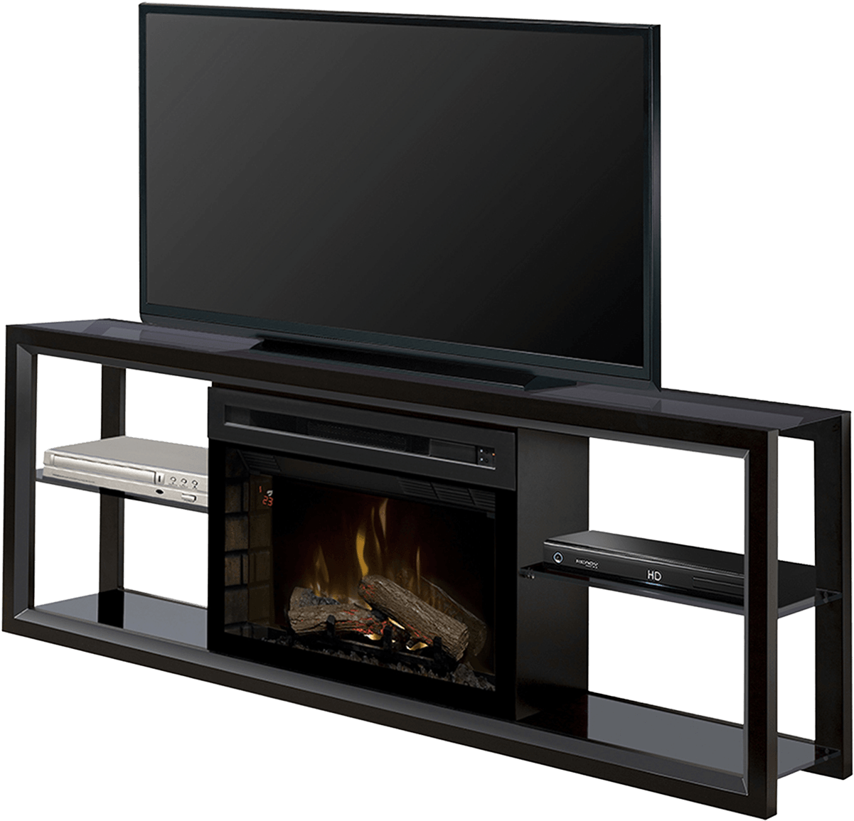 Modern T V Standwith Builtin Fireplace