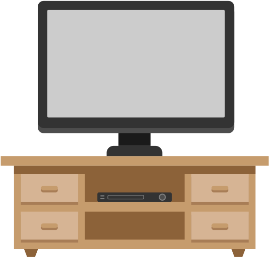 Flat Tv Vector - Tv Table Vector Png, Transparent Png PNG with transparent background