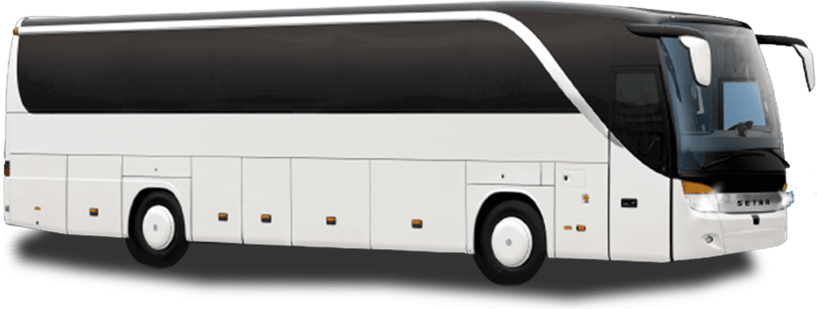 Modern Tourist Coach Bus PNG with transparent background