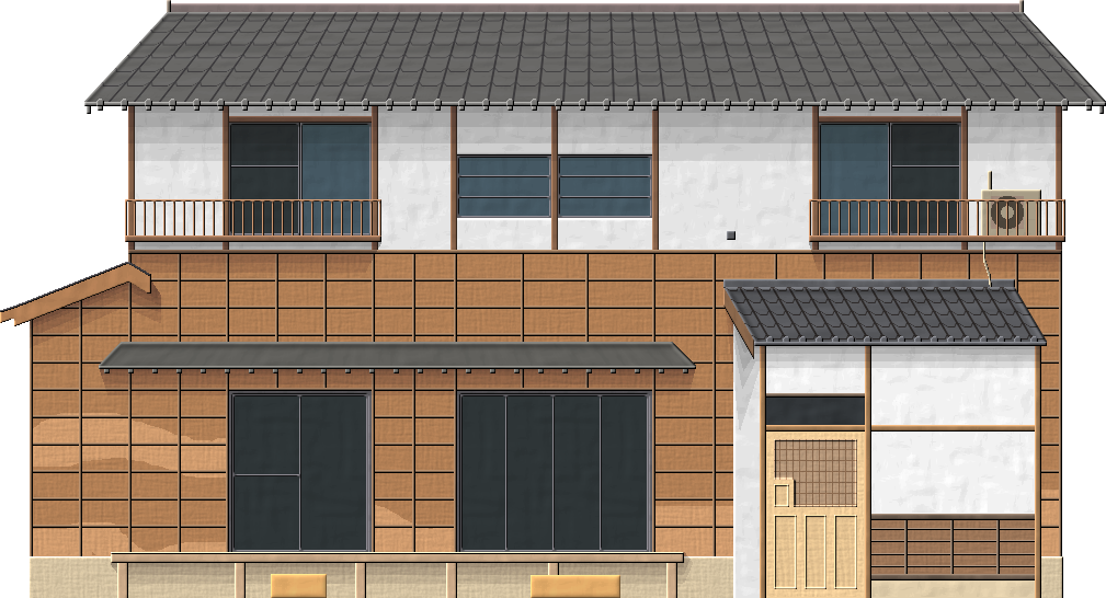 Modern Two Story House Exterior Design PNG with transparent background