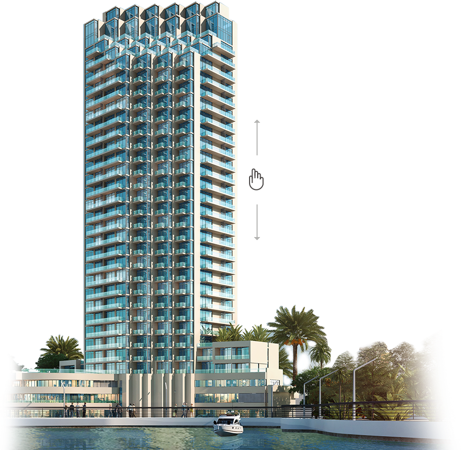 Modern Waterfront Skyscraper Design PNG image with a transparent background, free high-resolution download