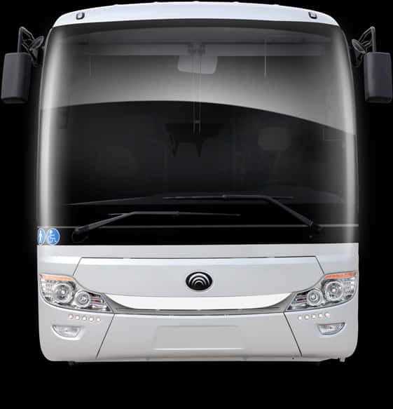 Modern White Bus Front View