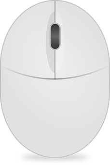 Modern White Computer Mouse Icon PNG with transparent background