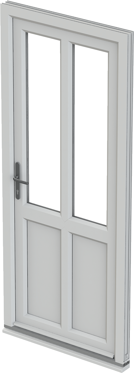 Modern White French Door