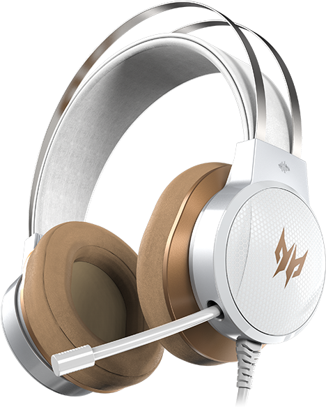 Modern White Gaming Headset PNG image with a transparent background, free high-resolution download
