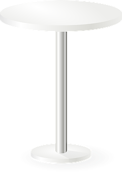 Modern White Round Table PNG with transparent background