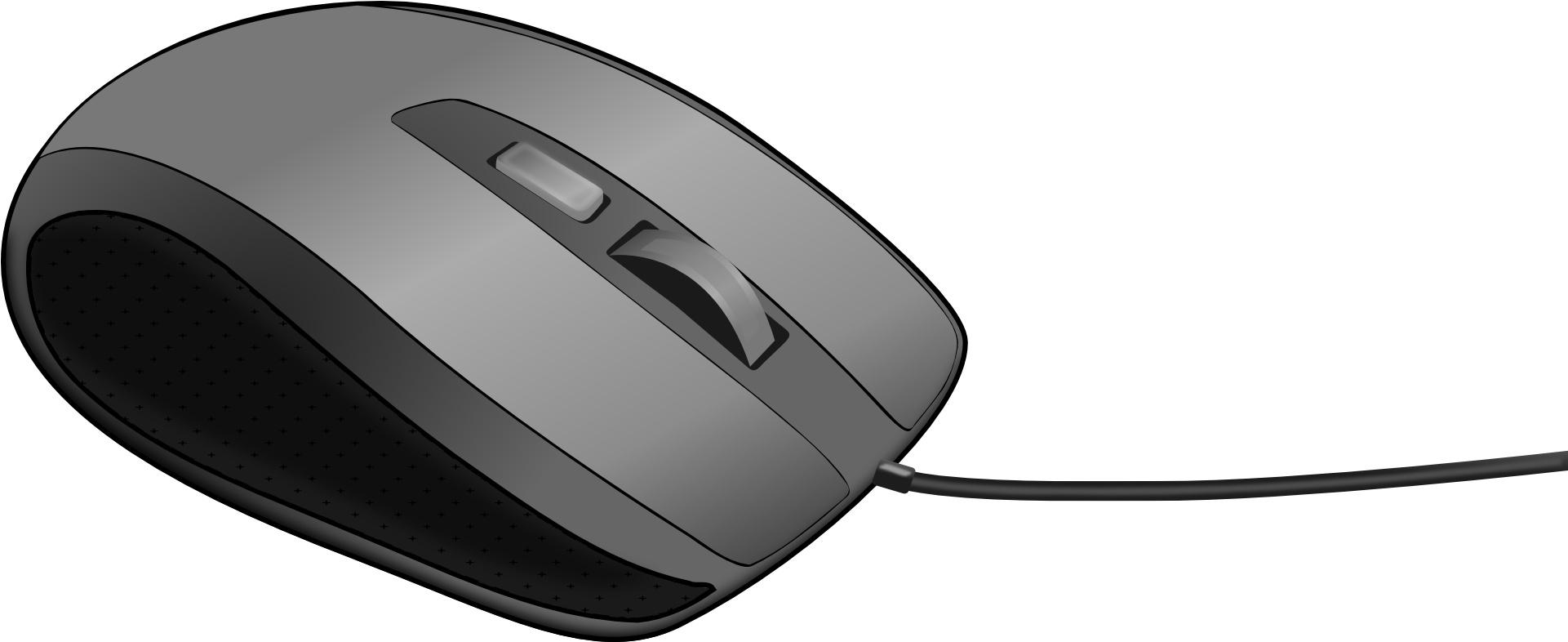 Modern Wired Computer Mouse PNG with transparent background
