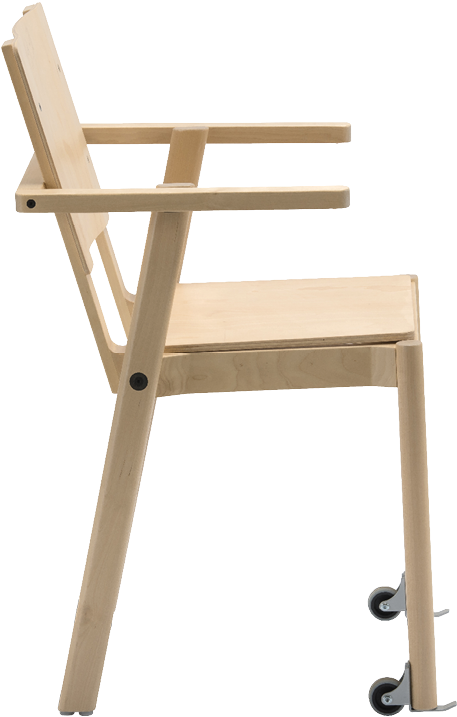 Modern Wooden Chairwith Casters