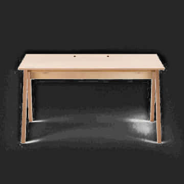 Modern Wooden Desk Black Background PNG with transparent background
