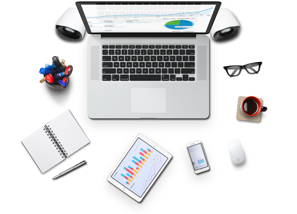 Modern Workplace Setup PNG with transparent background
