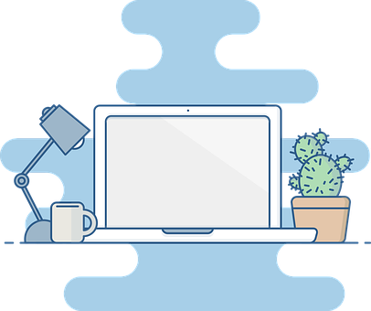 Modern Workstation Setup PNG with transparent background
