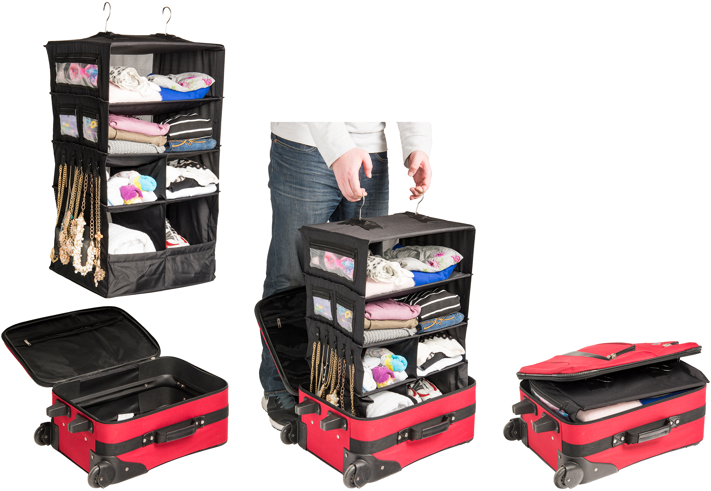 Modular Travel Suitcase Organizer Set