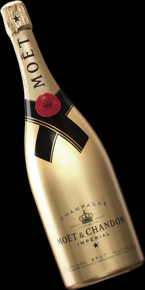 Moet Chandon Imperial Brut Champagne Bottle PNG with transparent background
