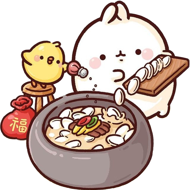 Molangand Piu Piu Enjoying Hotpot