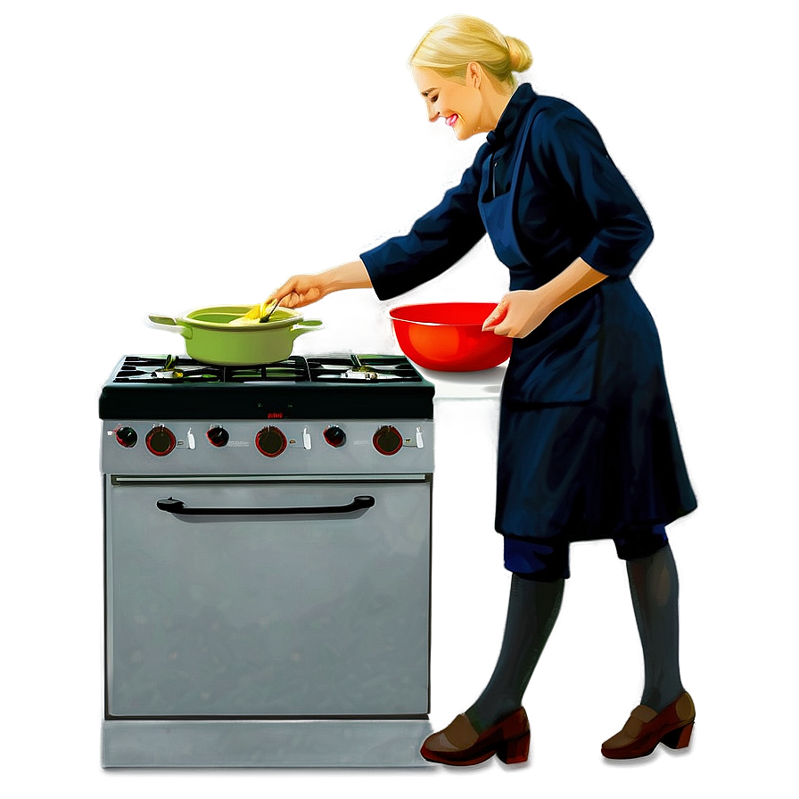 Mom Cooking In Kitchen Png 29