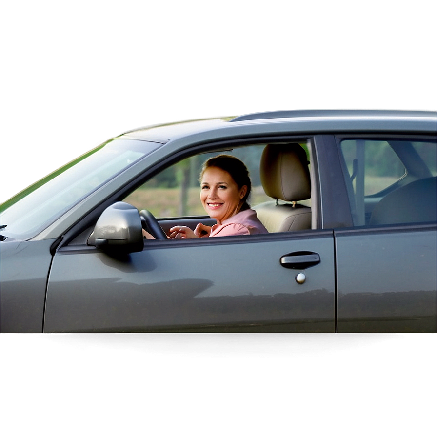 Mom Driving Car PNG fln PNG with transparent background