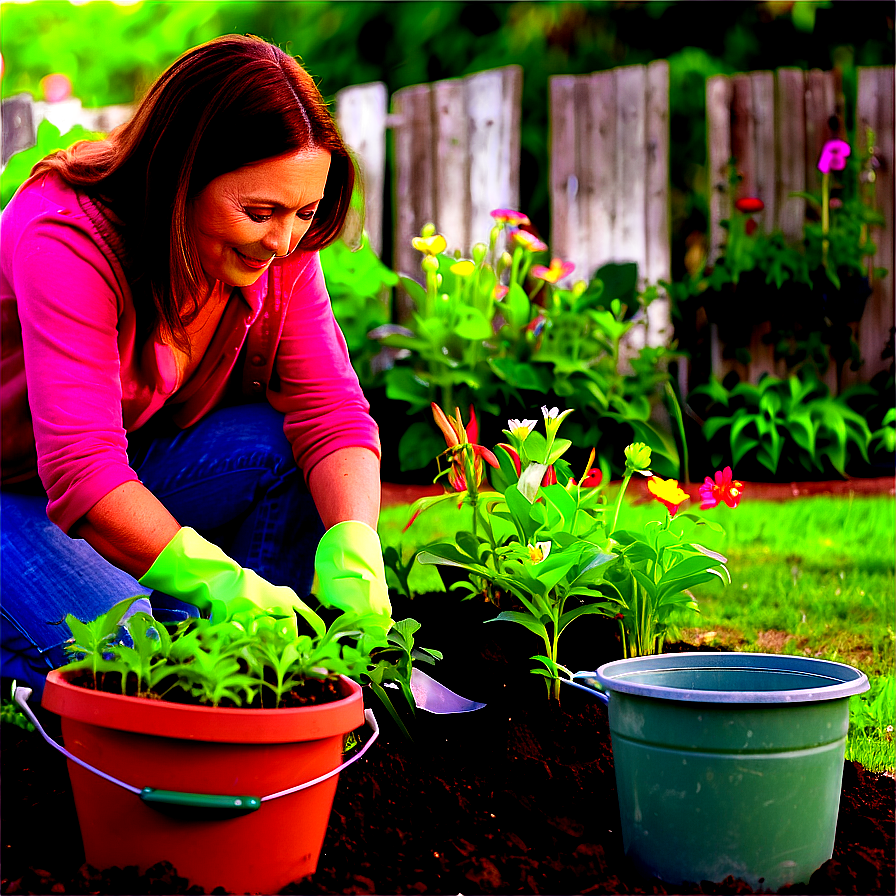 Mom Gardening Hobby PNG gte PNG with transparent background
