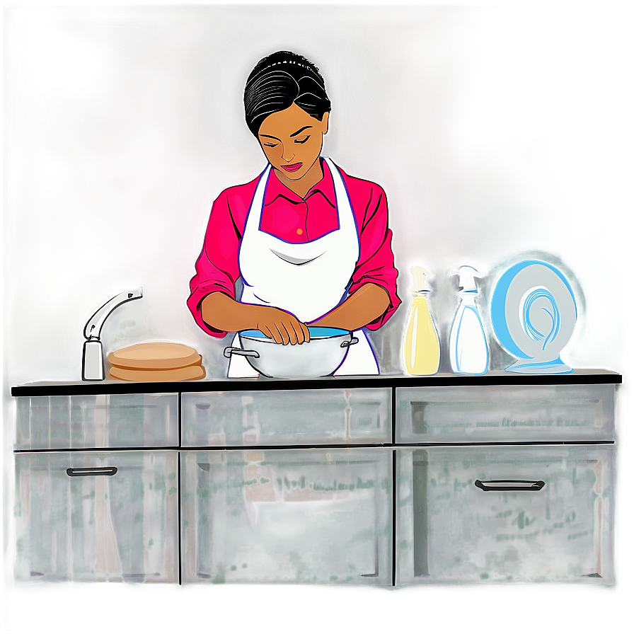 Mom Washing Dishes Png 05232024