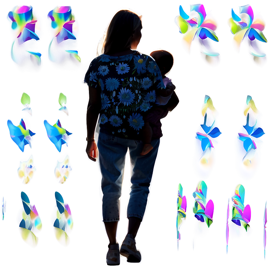 Mom with Baby Silhouette PNG 26 PNG with transparent background