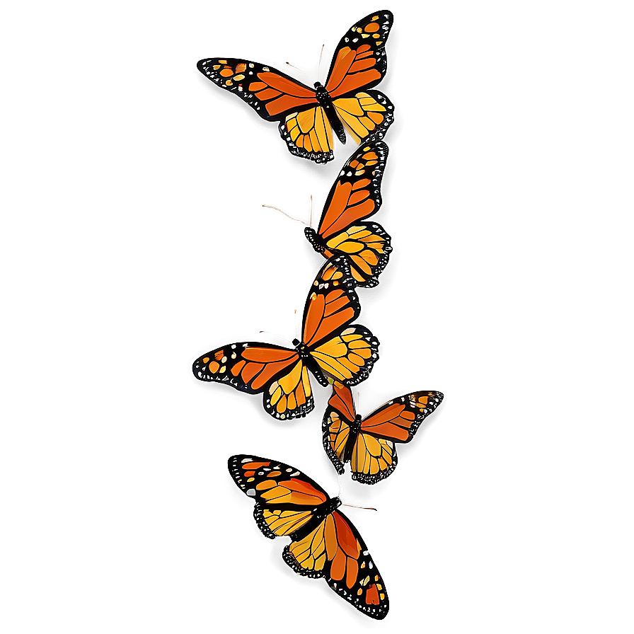 Monarch Butterflies Cluster Png 1