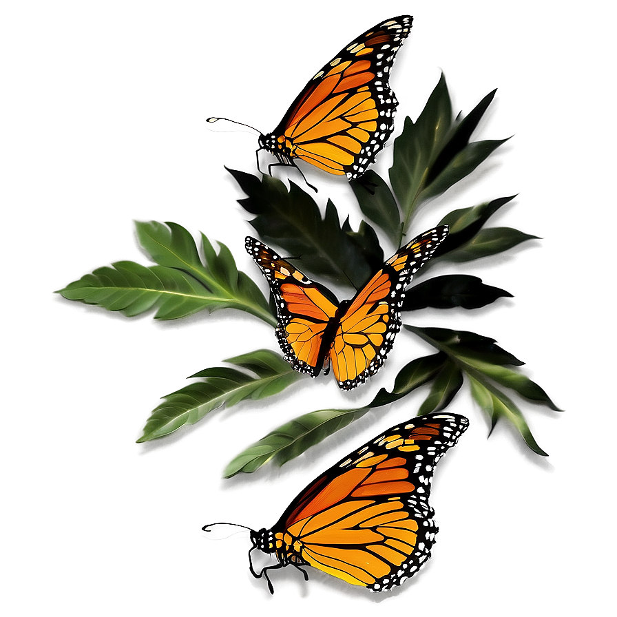 Monarch Butterflies In Sunset Png Xjn