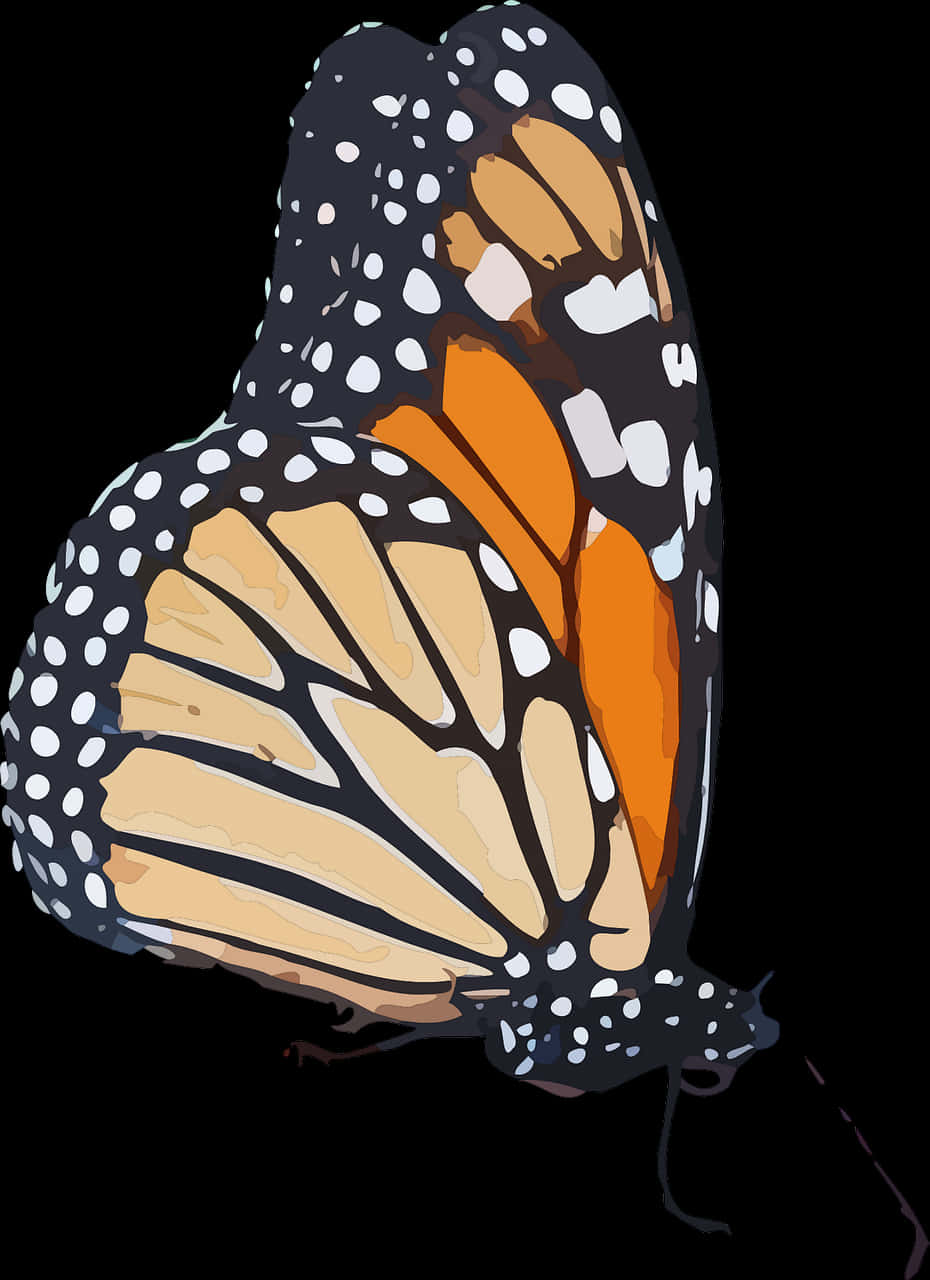 Monarch Butterfly Artistic Representation PNG with transparent background