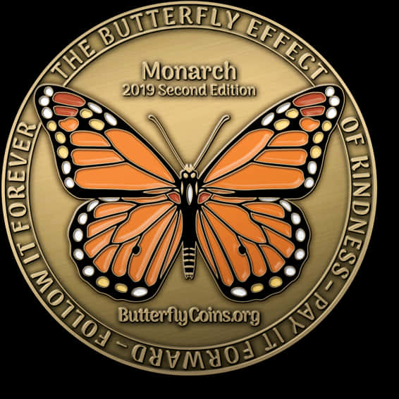 Monarch Butterfly Effect Coin2019 PNG image with a transparent background, free high-resolution download
