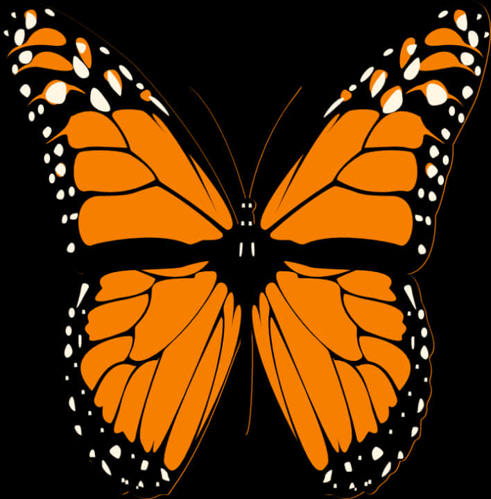 Monarch Butterfly Illustration PNG with transparent background