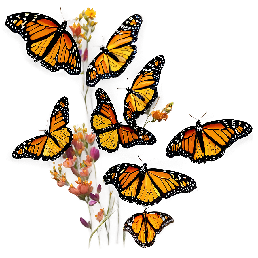 Monarch Butterfly Swarm Png Xqe