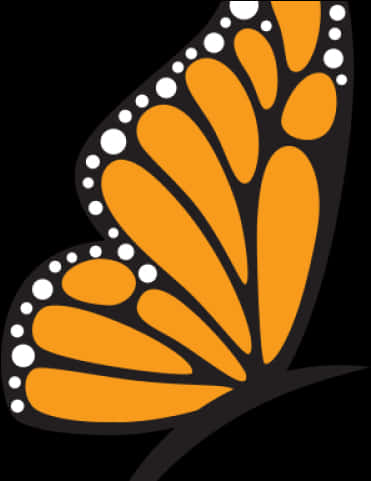 Monarch Butterfly Wing Graphic PNG with transparent background