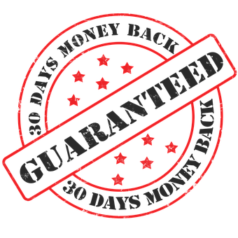 Money Back Guarantee Seal 340x340 PNG image with a transparent background, free high-resolution download