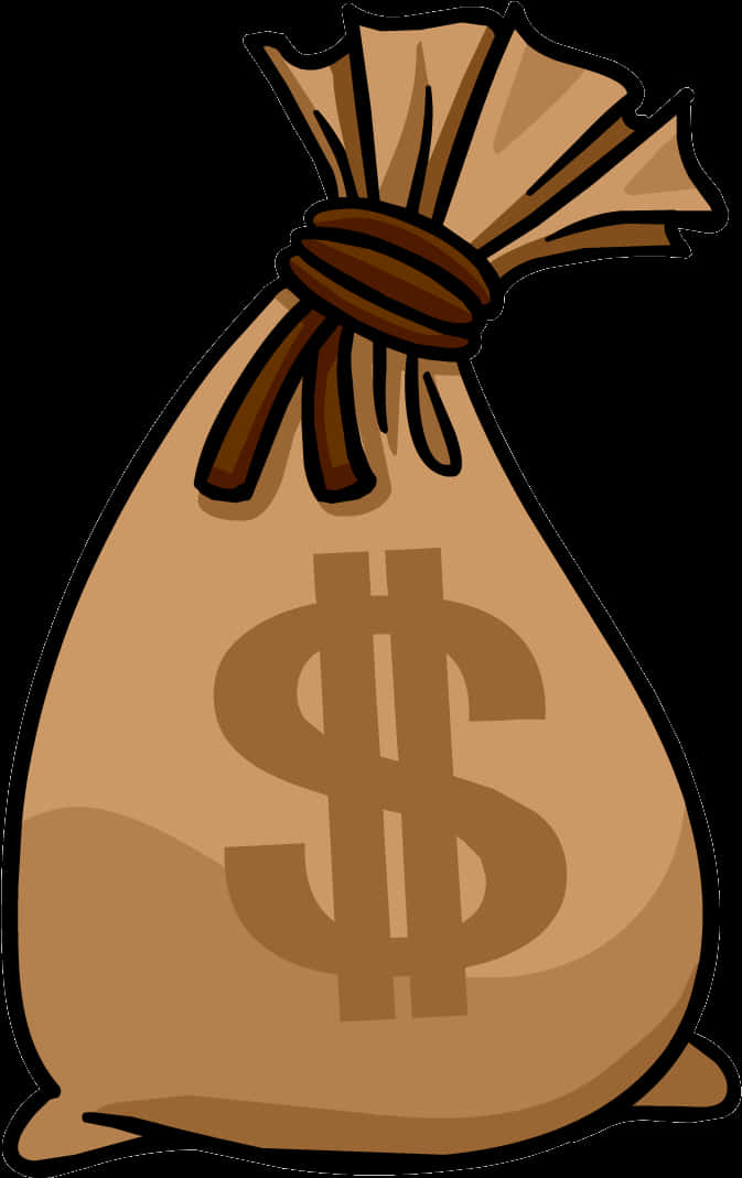 Money Bag Cartoon Illustration PNG with transparent background