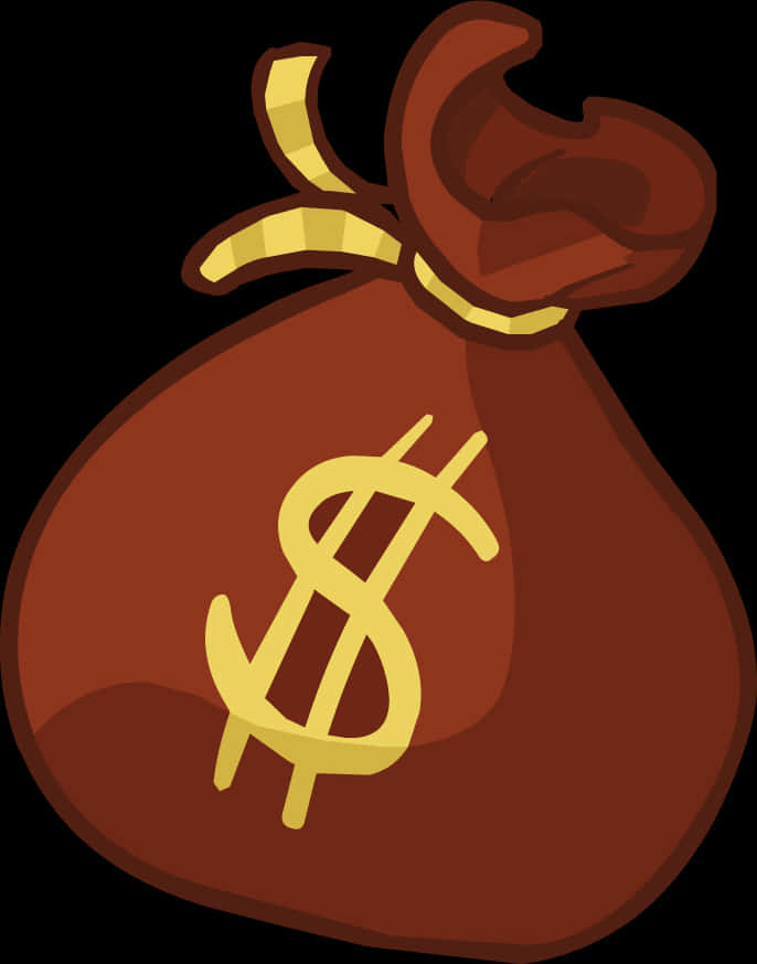 Money Bag Cartoon Illustration PNG with transparent background