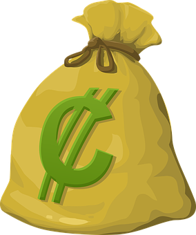 Money Bag Cartoon Illustration PNG with transparent background