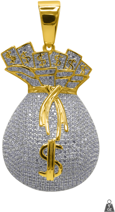 Money Bag Diamond Pendant Design