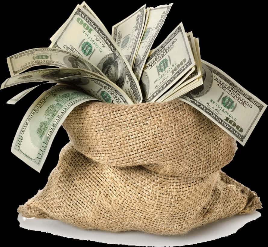Money Bag Fullof Cash PNG image with a transparent background, free high-resolution download