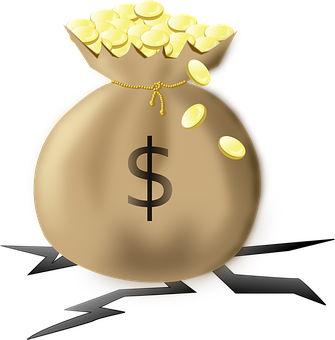 Money Bag Fullof Gold Coins PNG with transparent background