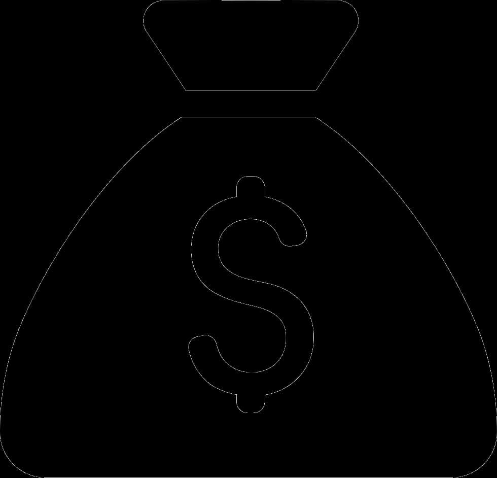 Money Bag Icon Blackand White