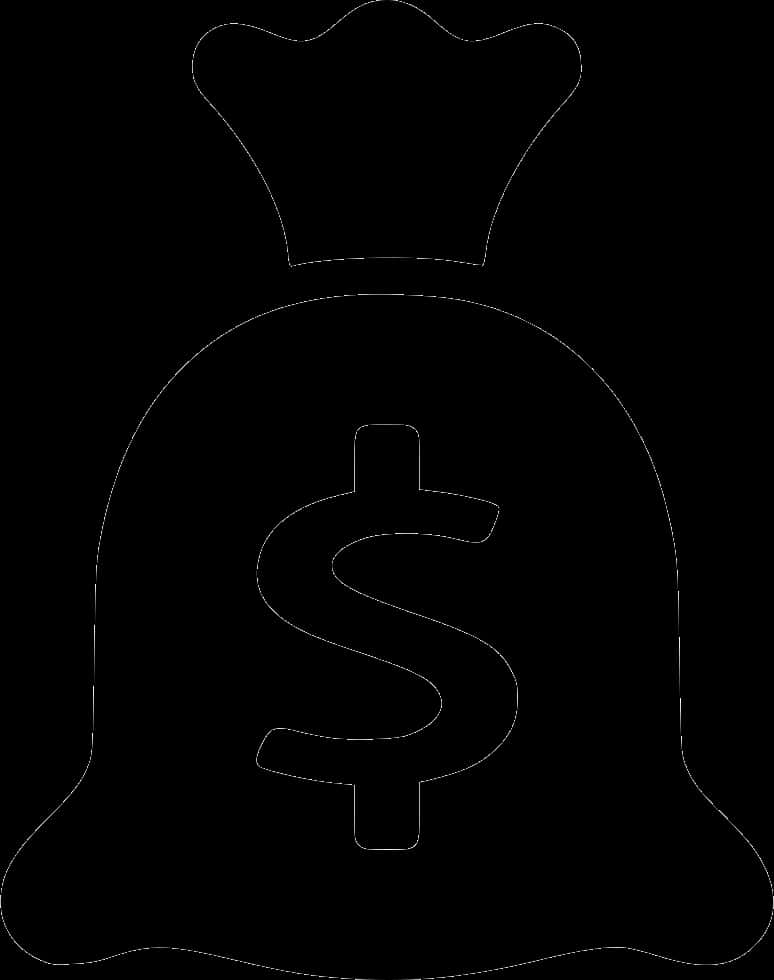 Money Bag Outline Icon PNG with transparent background