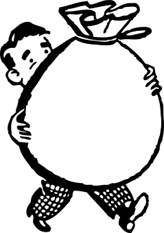 Money Bag Symbol Blackand White