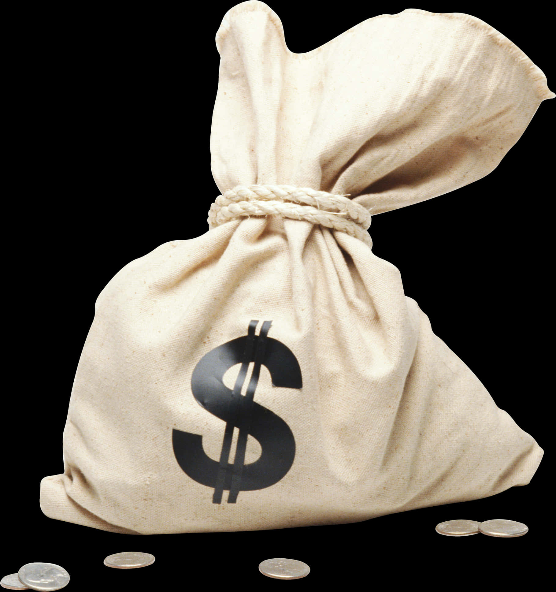 Money Bagwith Dollar Sign PNG with transparent background