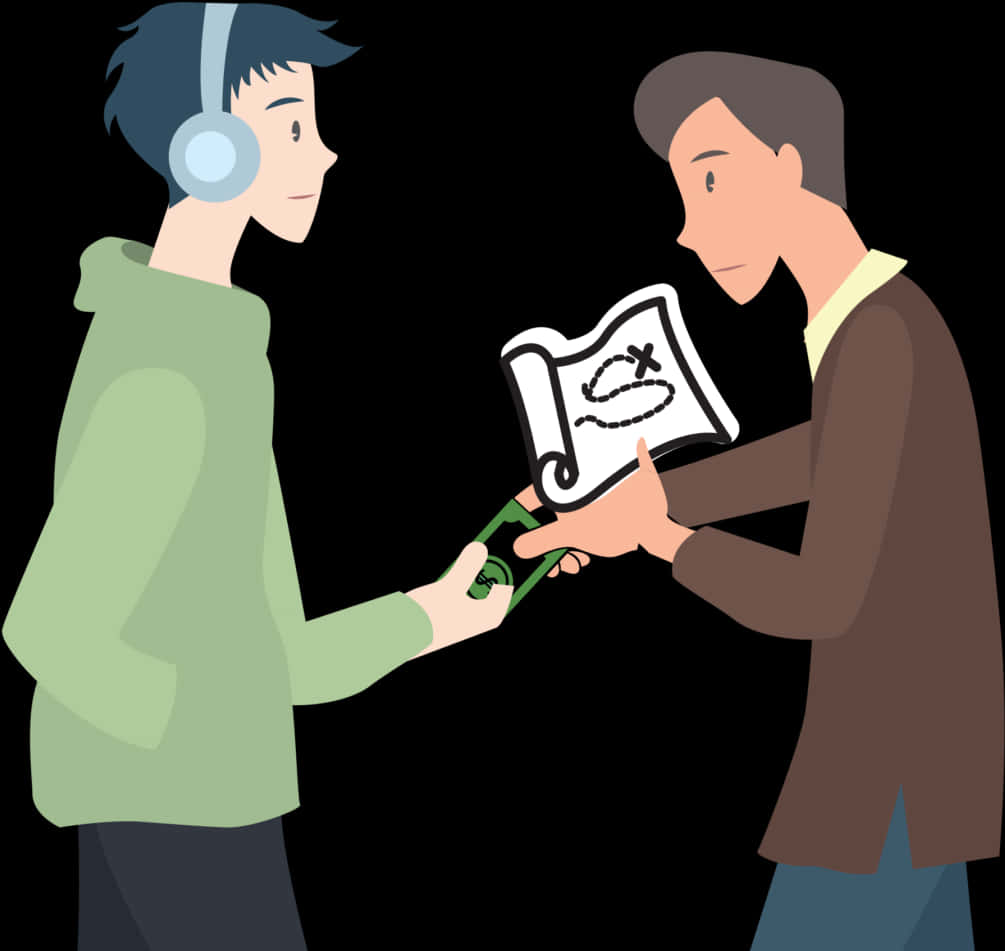 Money Exchange Between Two People PNG with transparent background
