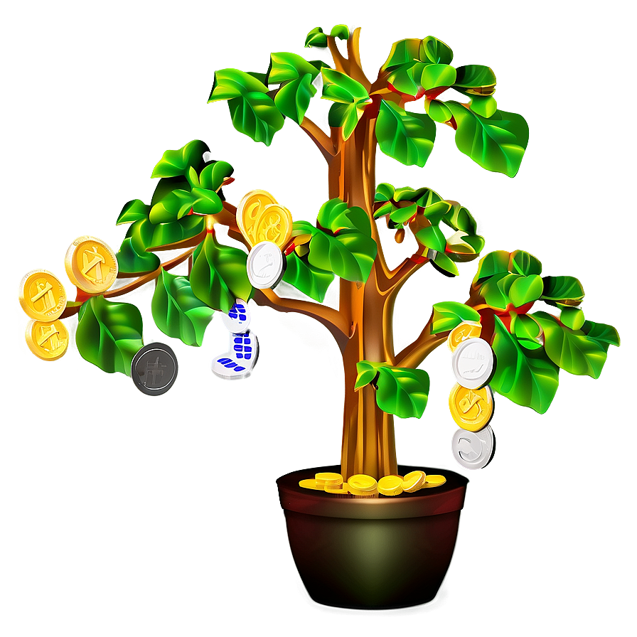 Money Tree With Coins Png Xeq98