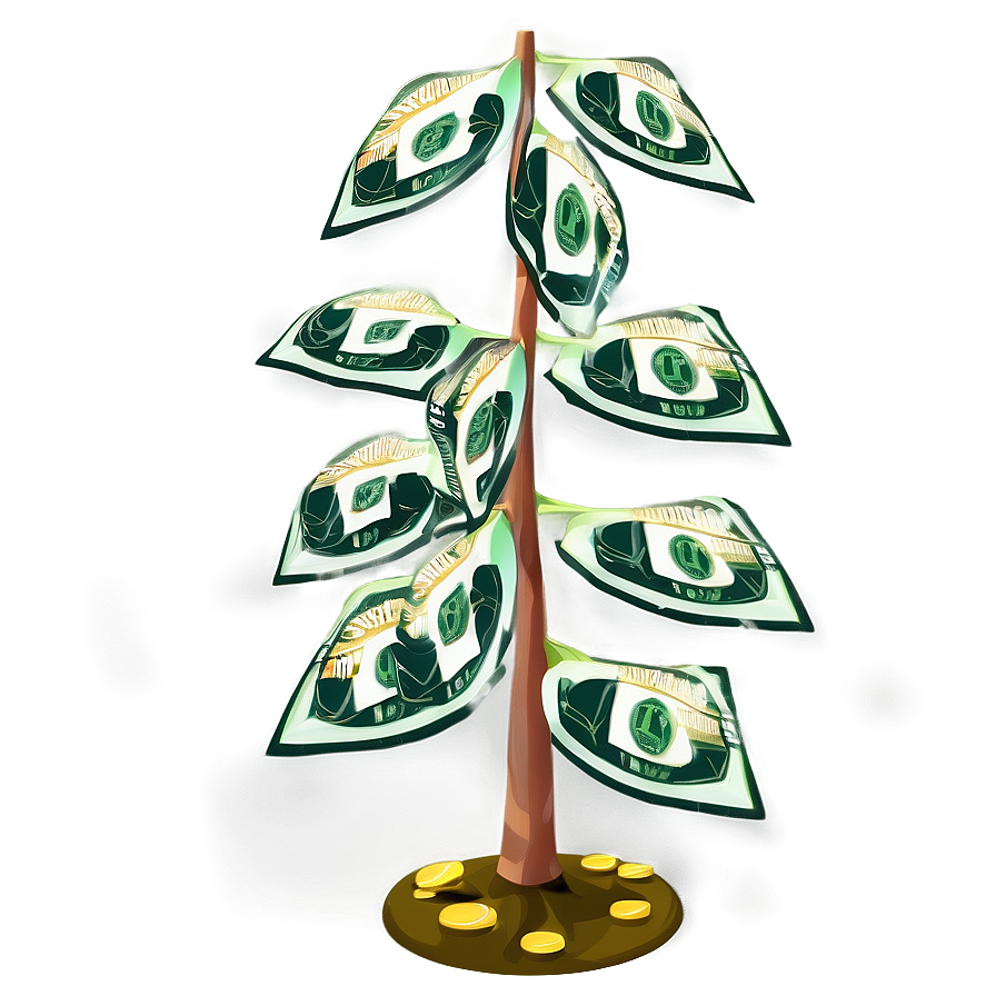 Money Tree With Dollar Leaves Png Qdj