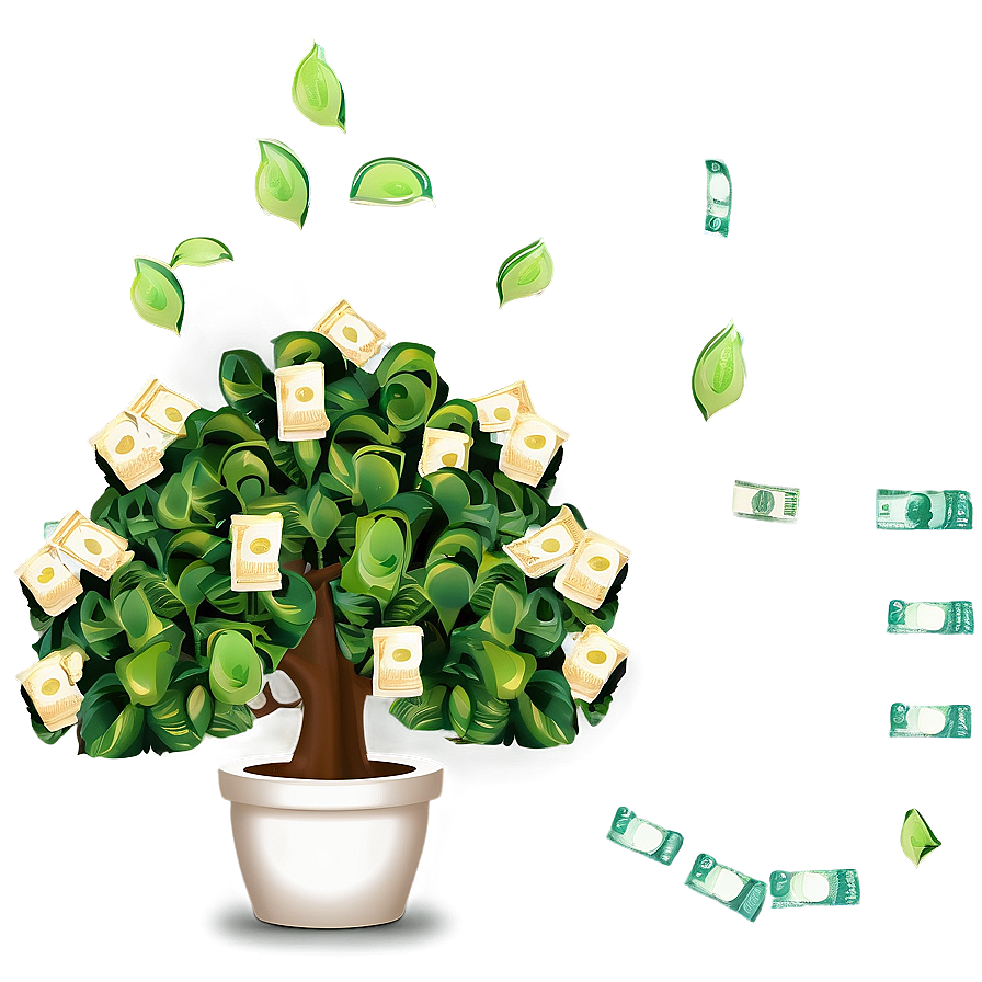 Money Tree With Dollar Leaves Png Wnv