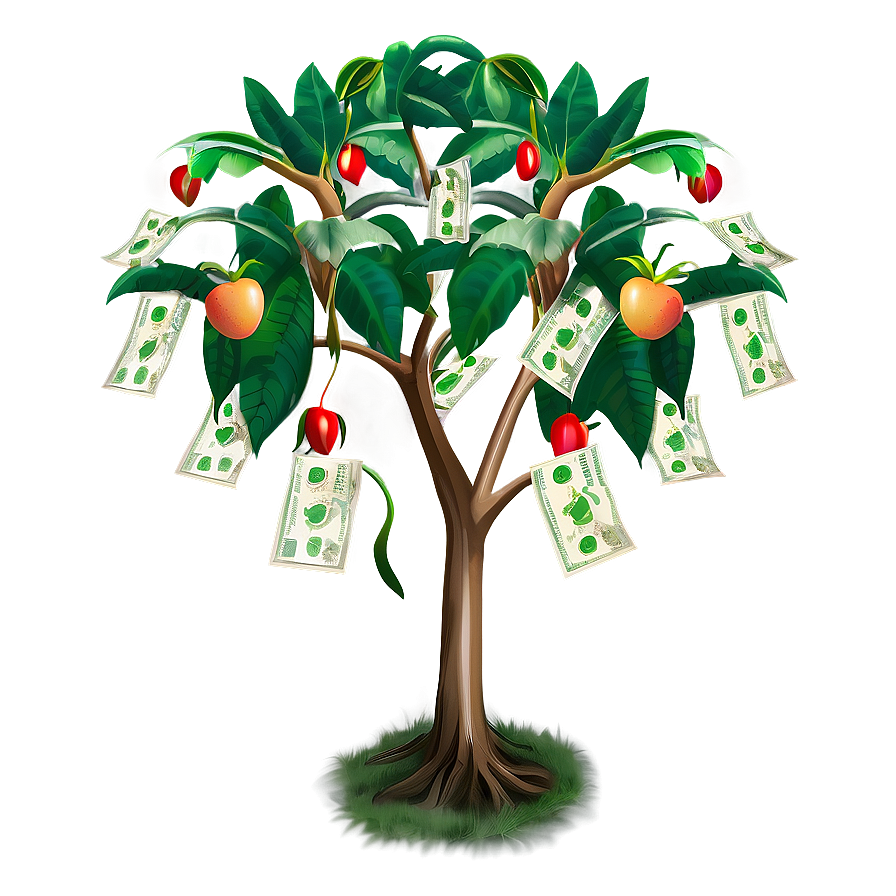 Money Tree With Fruits Png 06272024