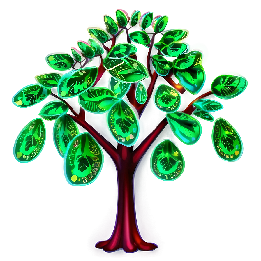 Money Tree With Glowing Leaves Png 06272024