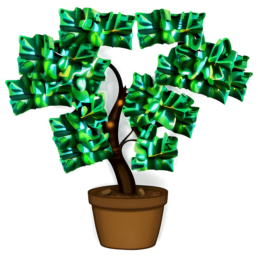 Money Tree With Glowing Leaves Png 42